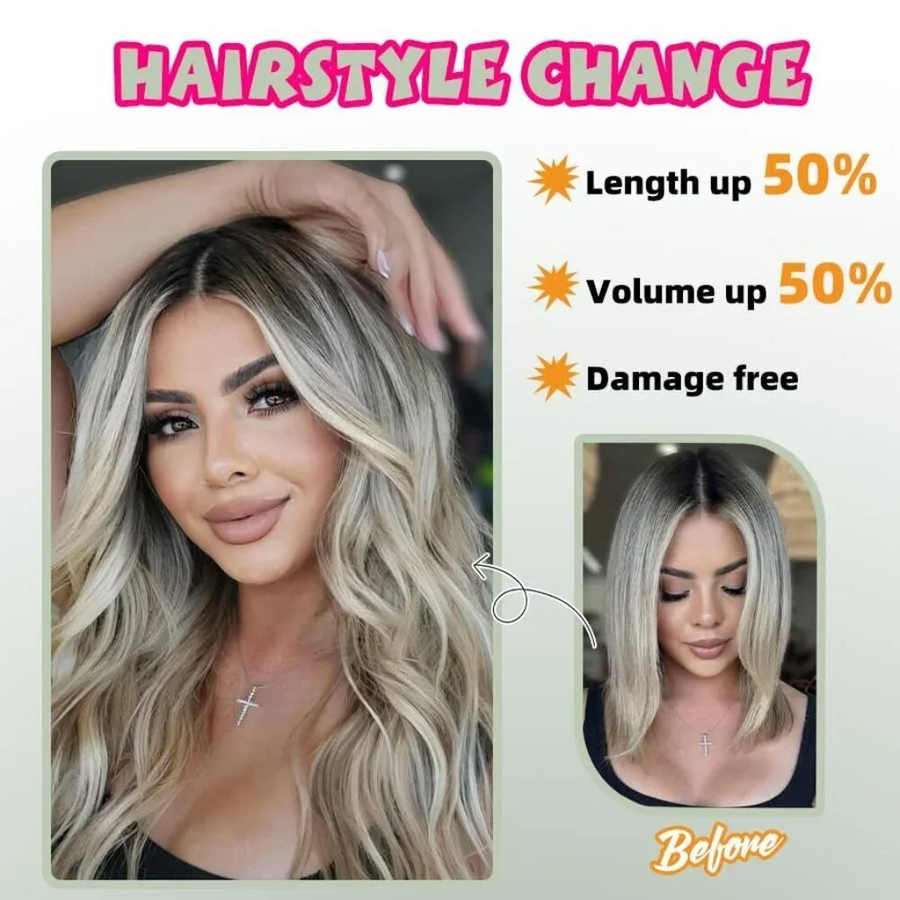 Real Human Hair Extensions Clip In 14 In Medium Light Brown Natural Length